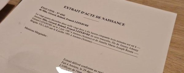 extrait de naissance en France
